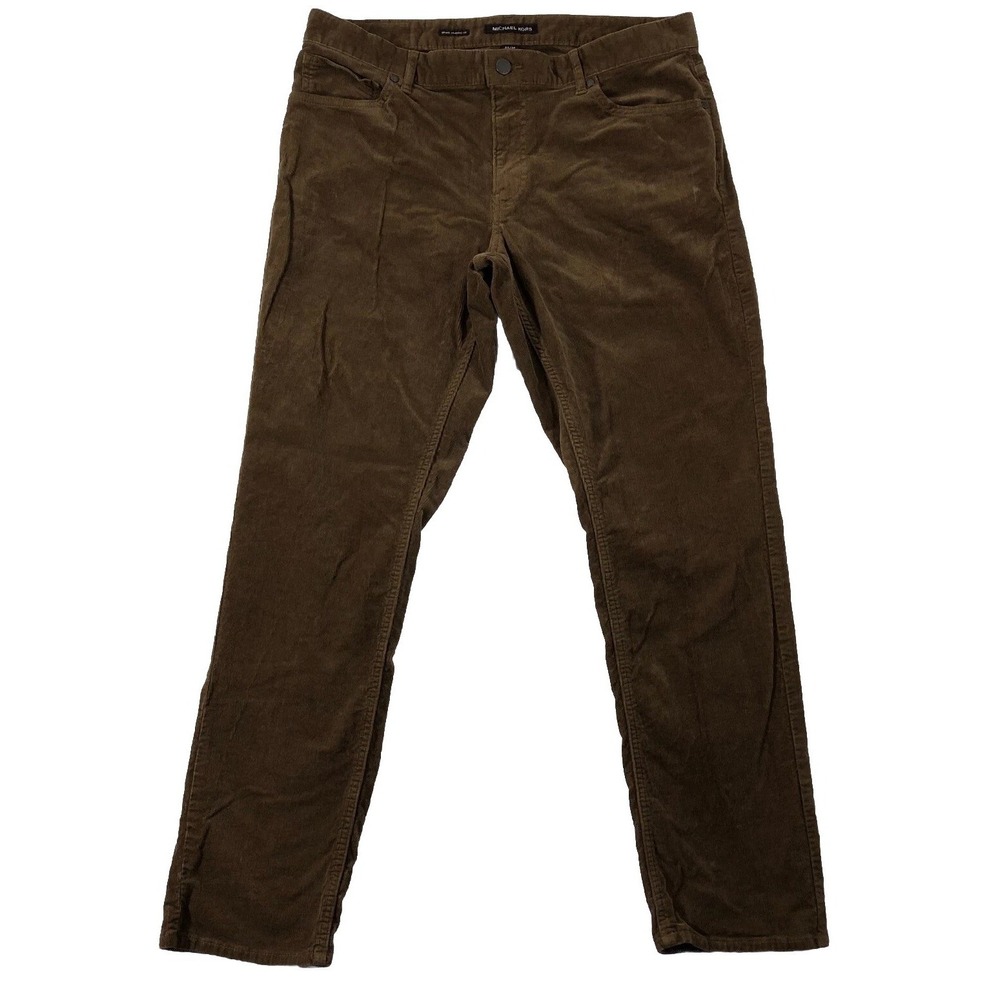 Michael Kors Pants Men's 34x30 Brown Corduroy Grant Classic Fit Straight (34x28)